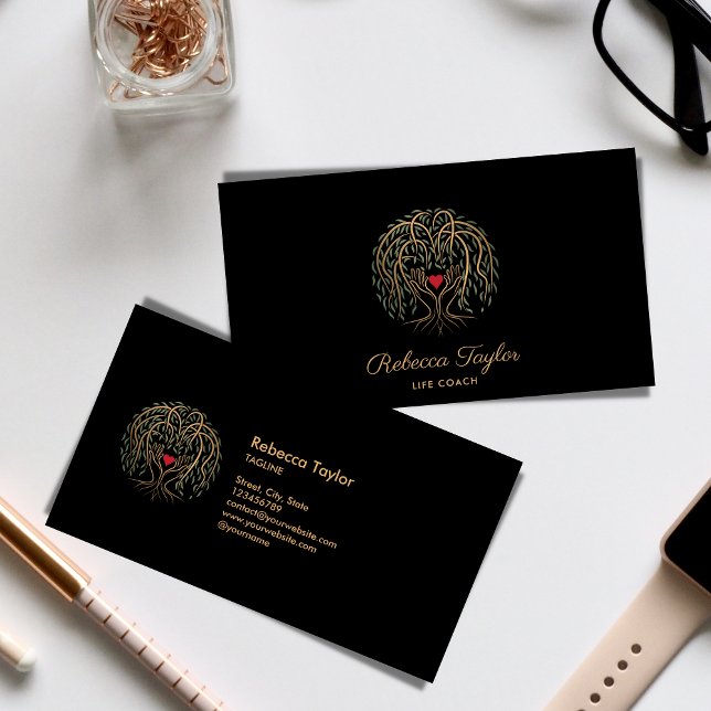 Carte De Visite Entraîneur de vie Willow Tree of Life Mains du coe (Créateur téléchargé)