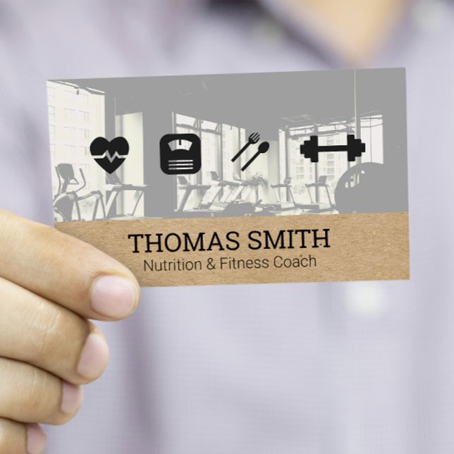 Carte De Visite Entraîneur Fitness | Nutritionniste | Formateur pe (Créateur téléchargé)