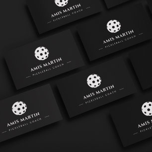 Carte De Visite Entraîneur minimaliste simple de basketball noir