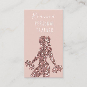 Carte De Visite Entraîneur Personnel Blush & Gold sur les Réseaux
