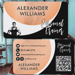 Carte De Visite Entraîneur Personnel de Fitness QRcode Dynamique M