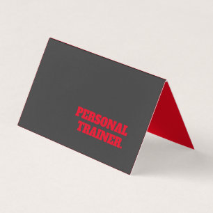 Carte De Visite Entraîneur Personnel de Fitness Unique Gris Rouge