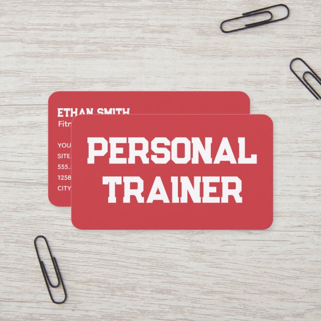 Carte De Visite Entraîneur personnel Fitness (Devant/Arrière en situation)