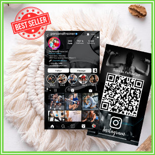 Carte De Visite Entraîneur Personnel Instagram Fitness Moderne & T