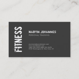 Carte De Visite Entraîneur Personnel Moderne Fitness Sport Noir Bl