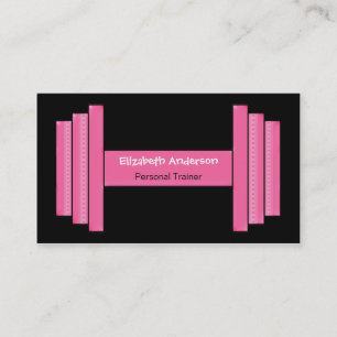 Carte De Visite Entraîneur personnel rose et noir moderne