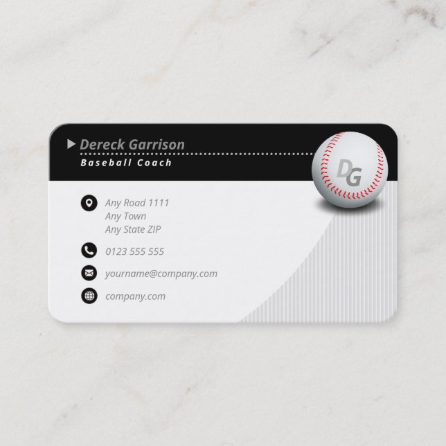 Carte De Visite Entraîneur professionnel | Baseball Master Sport (Devant)