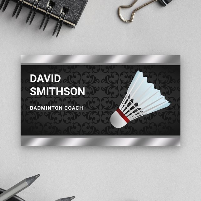 Carte De Visite Entraîneur Professionnel de Badminton Moderne avec (Créateur téléchargé)