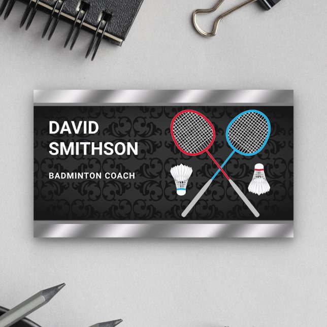 Carte De Visite Entraîneur professionnel de Badminton Rackets Shut (Créateur téléchargé)