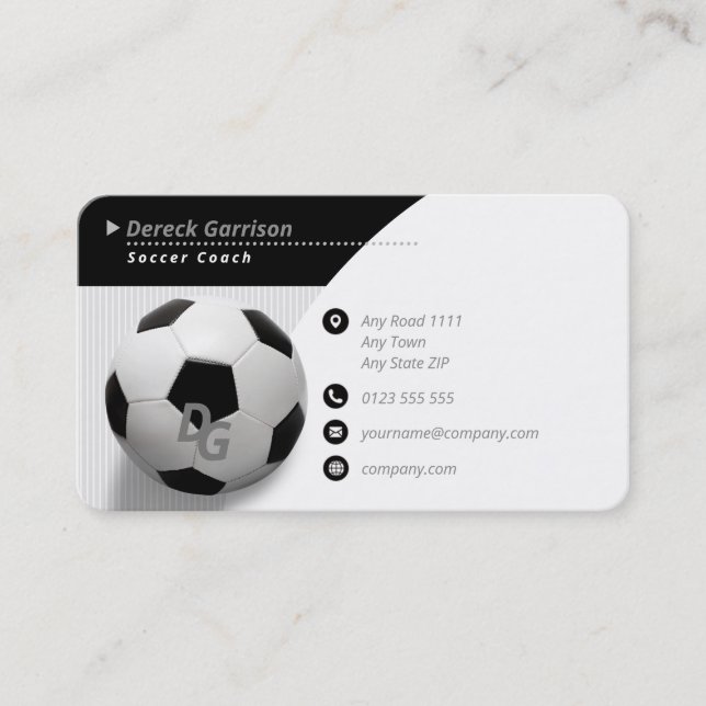 Carte De Visite Entraîneur professionnel | Sport maître de footbal (Devant)