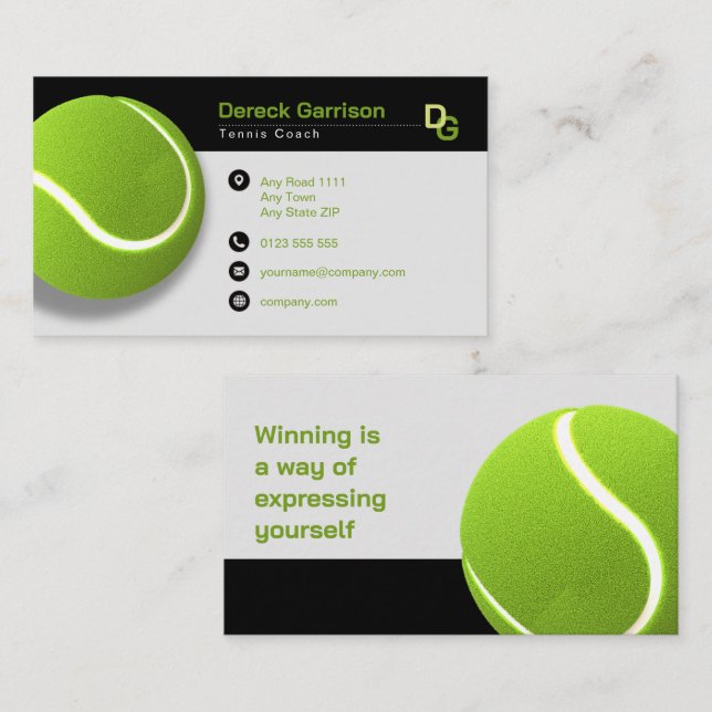 Carte De Visite Entraîneur professionnel | Tennis Master Sport (Devant / Derrière)