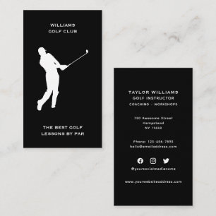 Carte De Visite Entraîneur Sport Homme Social Media Golf Pro Instr