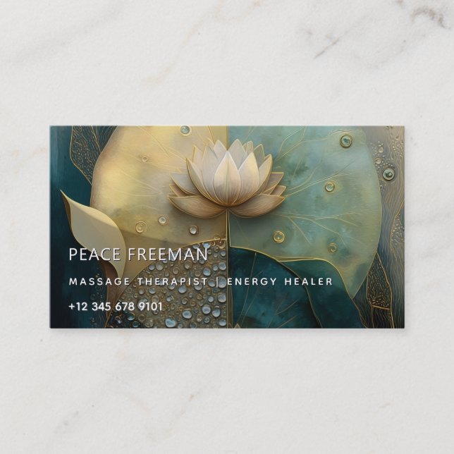 Carte De Visite Entre l'eau et la lumière | Conception de fleur de (Devant)
