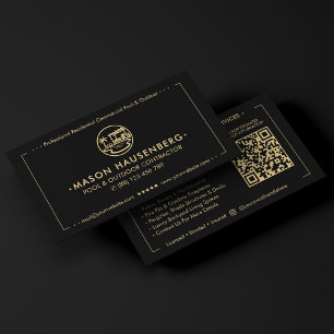 Carte De Visite Entrepreneur Aménagement de Piscine Extérieure Mod