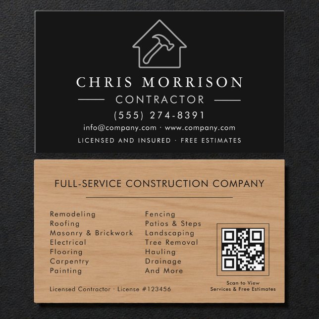 Carte de visite entrepreneur construction bois Cod (Créateur téléchargé)