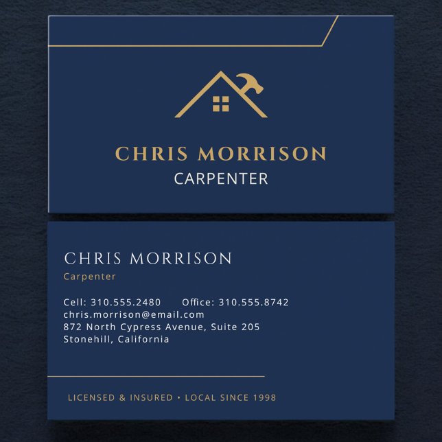 Carte De Visite Entrepreneur de charpenterie Constructeur de maiso (Créateur téléchargé)