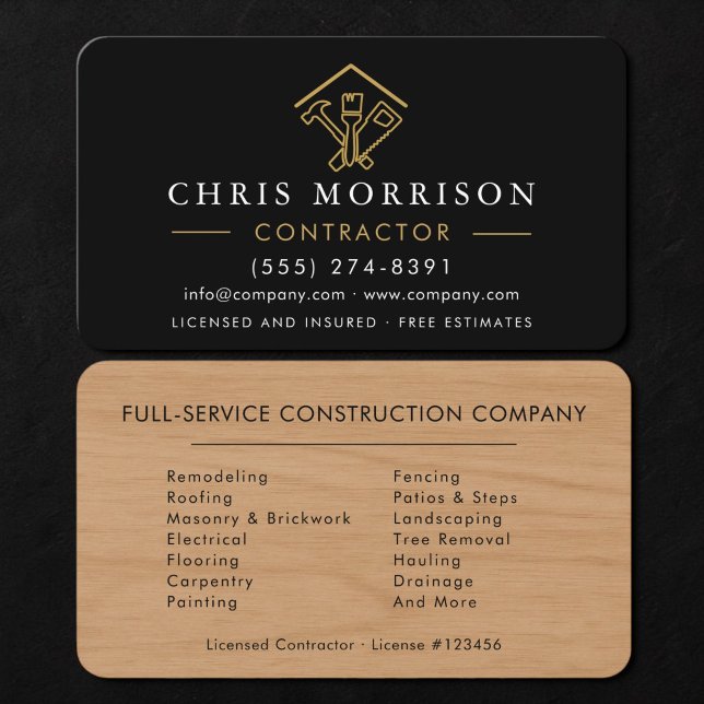 Carte De Visite Entrepreneur de construction en bois (Créateur téléchargé)