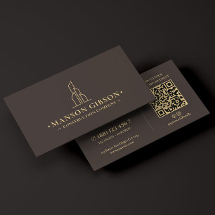 Carte De Visite Entrepreneur de construction minimal Code QR Espre