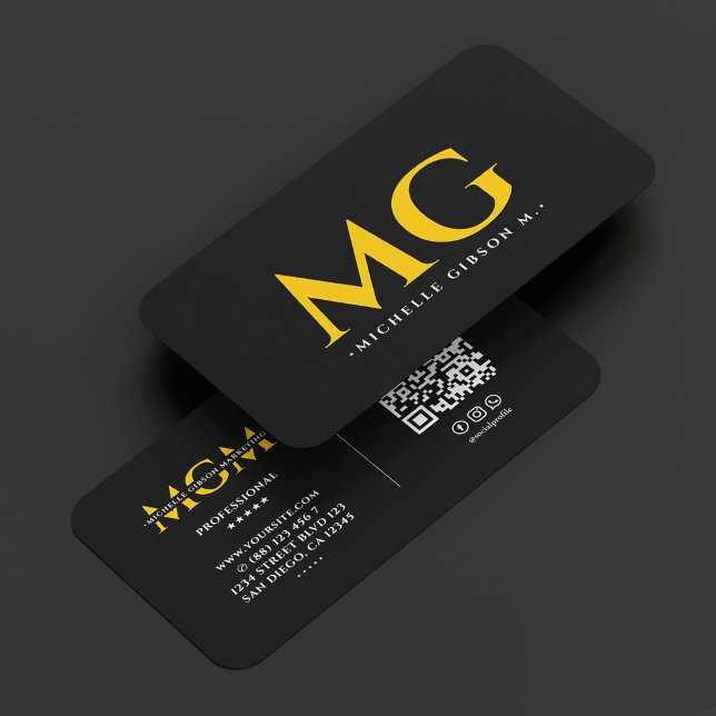 Carte De Visite Entrepreneur de construction professionnel jaune n (Professional Contractor Construction Yellow Black Business Card
)