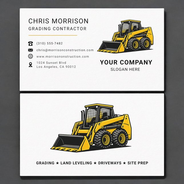 Carte De Visite Entrepreneur de nivellement de construction (Créateur téléchargé)