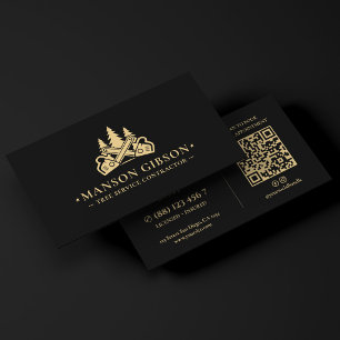 Carte De Visite Entrepreneur de services d'arbre Arboriste Logo No