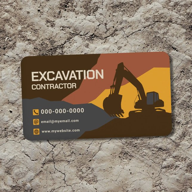 Carte De Visite Entrepreneur de terrassement (Excavation Contractor Business Card)