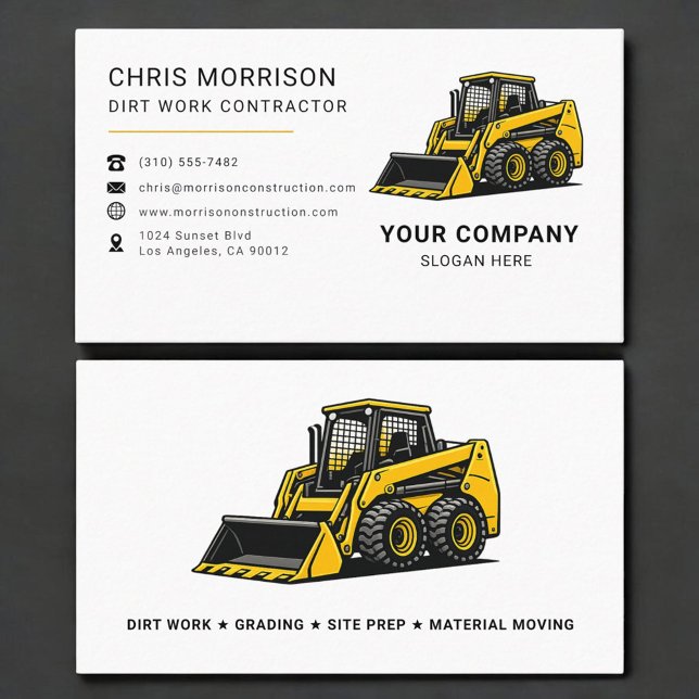 Carte De Visite Entrepreneur de travaux de terrassement Constructi (Créateur téléchargé)