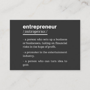 Carte De Visite Entrepreneur Définition Amusant Propriétaire d'ent