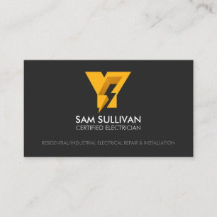 Carte De Visite Entrepreneur électricien Monogramme Y