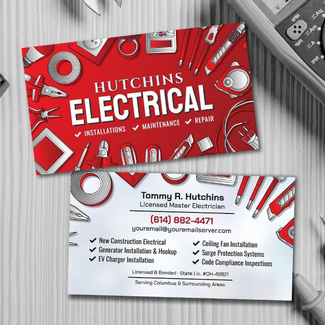 Carte De Visite Entrepreneur Électricien Professionnel (Créateur téléchargé)