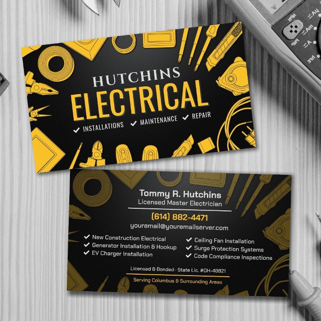 Carte De Visite Entrepreneur Électricien Professionnel (Créateur téléchargé)