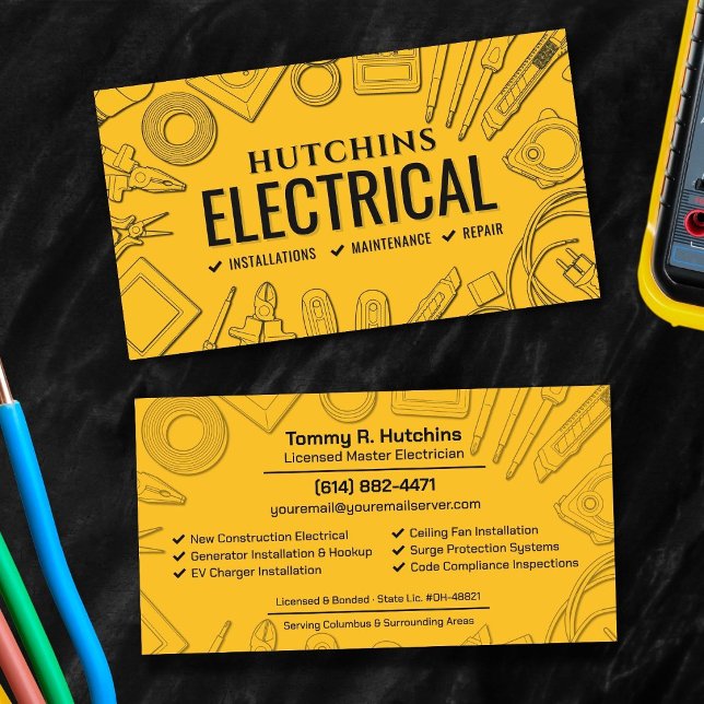 Carte De Visite Entrepreneur Électricien Professionnel (Créateur téléchargé)