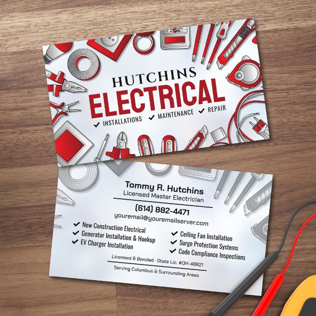 Carte De Visite Entrepreneur Électricien Professionnel (Créateur téléchargé)