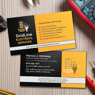Carte De Visite Entrepreneur Électricien Professionnel - Électrici