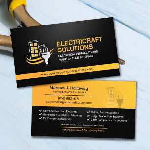 Carte De Visite Entrepreneur Électricien Professionnel - Électrici