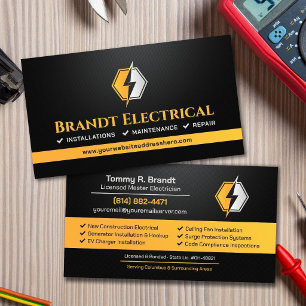 Carte De Visite Entrepreneur Électricien Professionnel - Électrici