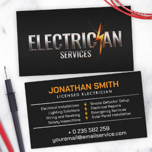 Carte De Visite Entrepreneur Électricien Professionnel - Électrici