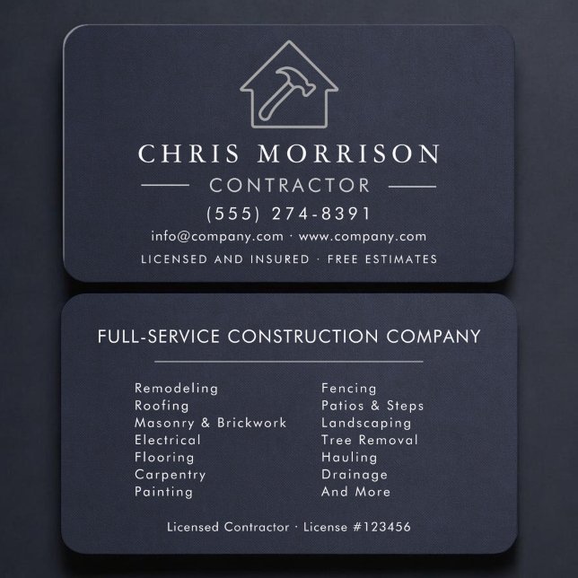 Carte De Visite Entrepreneur en construction de bâtiments (Créateur téléchargé)