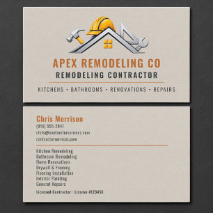 Carte De Visite Entrepreneur en construction de rénovation