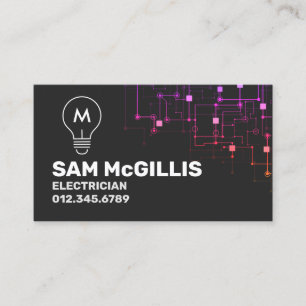 Carte De Visite Entrepreneur en électricité Monogramme