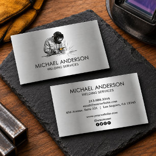 Carte De Visite Entrepreneur en fabrication de soudure en métal ar