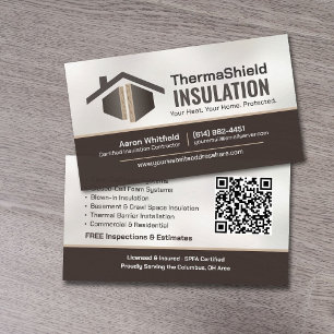 Carte De Visite Entrepreneur en isolation thermique professionnel