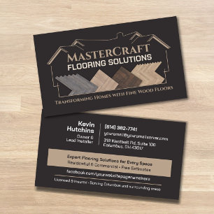 Carte De Visite Entrepreneur en parquet en chevron Parquet