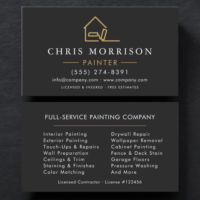 Carte De Visite Entrepreneur en peinture de maison moderne (Créateur téléchargé)