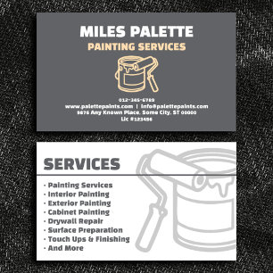 Carte De Visite Entrepreneur en peinture grise contemporaine