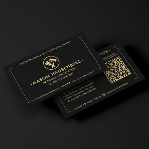 Carte De Visite Entrepreneur en peinture moderne Black
