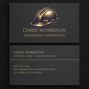 Carte De Visite Entrepreneur en rénovation Casque professionnel
