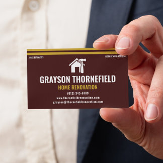 Carte De Visite Entrepreneur en rénovation de maison Moderne Marro