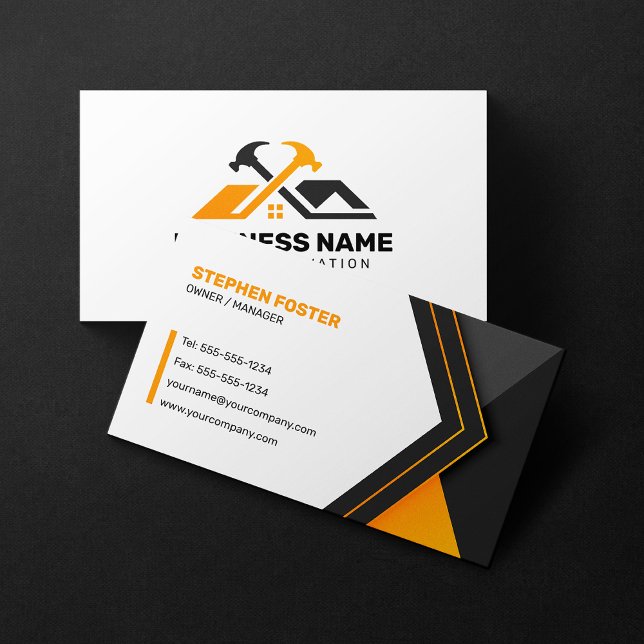 Carte De Visite Entrepreneur en rénovation de maison professionnel (Créateur téléchargé)
