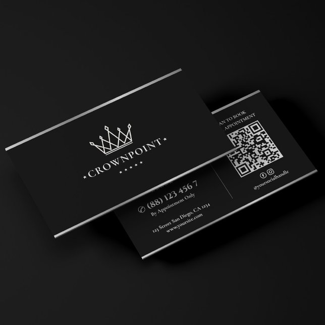 Carte De Visite Entrepreneur général constructeur de luxe Silver C (Luxury Builder General Contractor Silver Crown Business Card
)